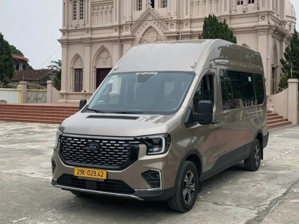 16-seat Ford Transit private van for large group transfer from Hanoi to Ha Long Bay