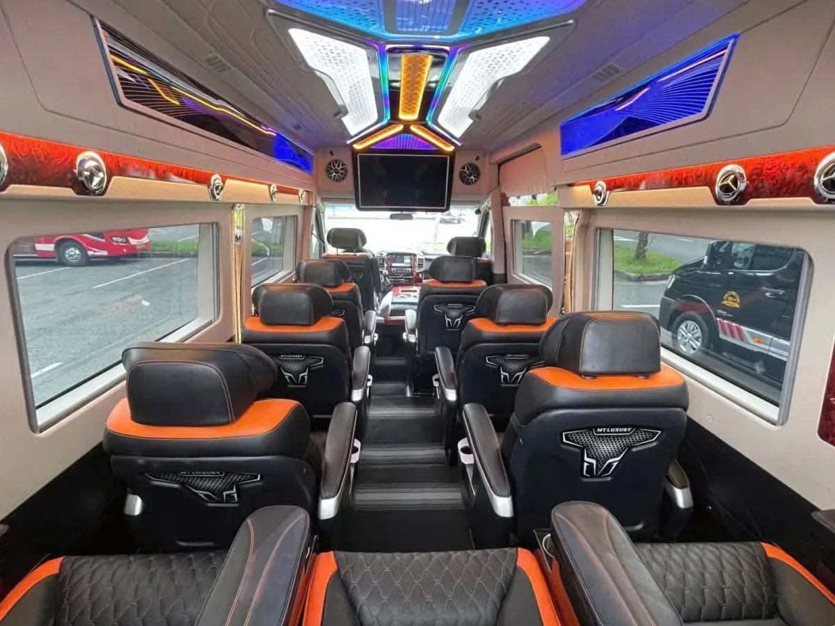 Open rear cargo area of a VIP private van — no luggage surcharges