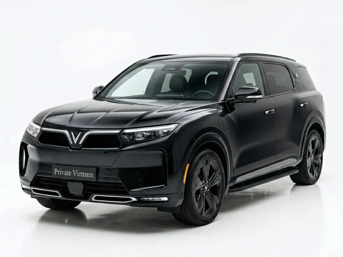 Immaculate VinFast electric sedans, perfect for quiet and sustainable city transfers.